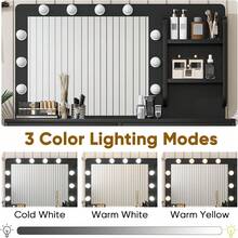 Tocador Minimalista Moderno con 5 Cajones y Estantes de Exhibición; Tocador con Silla de Tocador, Adecuado para Dormitorio, Vestidor o Sala de Estar - Negro - Ver 4