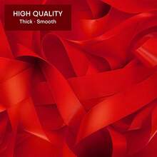 25码/卷红色真丝缎带，适用于婚礼季礼物、手工蝴蝶结工艺品、婚礼装饰、DIY贺卡和礼品包装、珠宝配饰、礼品盒、情人节等。单面涤纶真丝面料发带，可用于工艺品制作、花束、礼品包装、婚礼、蝴蝶结制作和情人节装饰、母亲节礼品包装。 - 紅色 - 查看 7