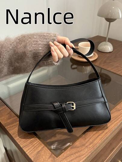 Fashionable Solid Color French 2026 Handbag, New Minimalist Underarm Vintage Niche Design Shoulder Bag, & Versatile