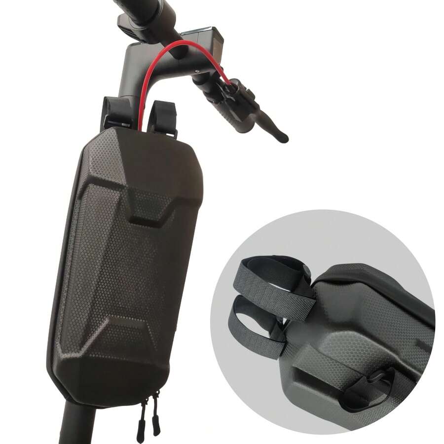 Scooter Gear Protection Bag,EVA Hard Shell, 3L Capacity, Multi-Strap Mount,Universal Bicycle Front Bag - Black - View 1