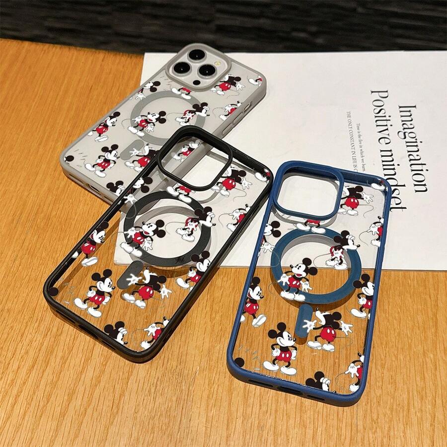 Disney Patterned Phone Case. Mickey Mouse, Stitch, Donald Duck, Minnie Mouse, Goofy, Pluto, And Daisy Duck Pattern. Magnetic Phone Case.  Compatible With IPhone 17, 16, 15, 14, 13, 12 Pro Models And Galaxy, Offering Shockproof Protection. A Special Gift For Family, Friends, Birthdays, Holidays, And Special Occasions. A Stylish And Fun Accessory To Brighten Up Your Device With What And What Flair. - Blue - View 1