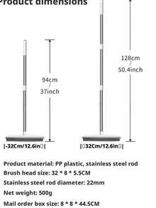 1/2/4/6pcs Rubber Broom Set With Squeegee And Long Handle, Carpet Rake And Lint Brush, For Carpet Cleaning
