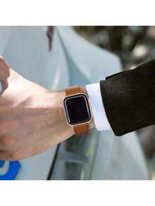 1pc Compatible With Apple Watch Band, Fashion Casual Business Sports Style, Soft & Comfortable, Buckle Design, Easy To Wear, Genuine Leather Material, Suitable For Apple Watch Series 1/2/3/4/5/6/SE/7/8/Ultra, 38mm/40mm/41mm/42mm/44mm/45mm/49mm Smartwatch, Unisex - Multicolor - View 5