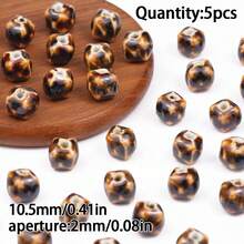 1/2/3/5pcs Ceramic Printed Beads With Center Hole, Multiple Designs Available, DIY Jewelry Making Beads For Necklace, Bracelet, Earrings, Printed Ceramic Round Flower Beads Craft Spacer Beads