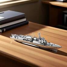 1 Set DIY Metal Assembly Toy Ship Model, For Ages 14+ Only, 3D Puzzle Game Creative Toy Warship Model, Craft Home Decor, Artwork, Birthday Gift - Multicolor - View 8
