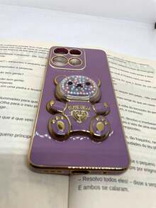 Phone Case Compatible With Moto G75 5G, Teddy Bear Design. - Purple - View 6