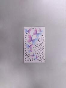 1/5 套孕妇肚皮贴纸，水晶贴纸，钻石派对照片，孕妇照，彩色珍珠心形 3D 装饰图案（蝴蝶套装）