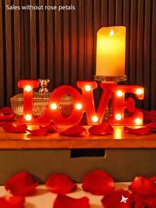 1pc LOVE Letter Shaped Home Decor Night Light, Indoor Bedroom Decor Heart-Shaped Night Lamp, Bedside Decor, Room Wall Decor Light, Suitable For Valentine's Day, Mother's Day Decor, Wedding Party Decor, Gift For Loved Ones - Yellow - View 4