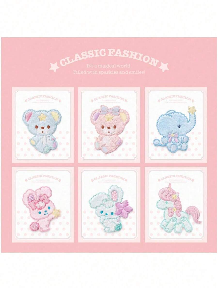 1pc Plush Bear Embroidered Patch, DIY Decorative Fashion Adhesive Sticker