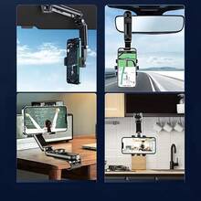 可调节车载手机支架，通用型车载手机支架，ABS材质，适用于卧室、厨房和车辆，汽车配件，情人节礼物 - 黑色 - 查看 11