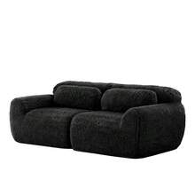 Sofas & Couches - Black + Plush + 2 Seat - View 6