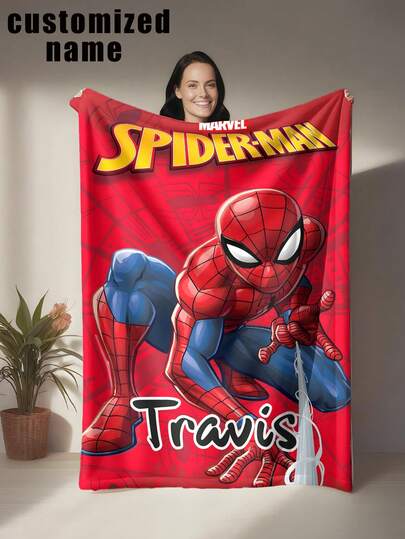 Marvel Manta personalizada con diseño único de Spider-Man, manta suave, ligera y cálida, multiusos, adecuada para cama, sofá, coche, oficina, camping y viajes, fácil de cuidar, para todas las estaciones