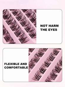 110片装DIY睫毛嫁接，轻盈柔软交叉自然假睫毛，睫毛簇，单根睫毛，假睫毛 - D - 查看 6