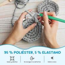 Hilo de camiseta, ancho 3cm, cinta de tejido de ganchillo grueso rosa polvoso para bolsas/cestas/alfombras de ganchillo, decoracin del hogar, artesanas de bricolaje (Rojo vino, 200 M) - rojo vino+200 m - Ver 4