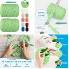 Hilo de camiseta, ancho 3cm, cinta de tejido de ganchillo grueso rosa polvoso para bolsas/cestas/alfombras de ganchillo, decoracin del hogar, artesanas de bricolaje (Negro, 200 M) - negro1+200 m - Ver 10