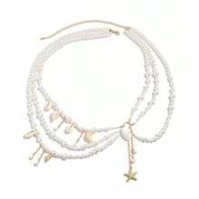 European And American Cross-Border Beach Vacation Conch Shell Pendant Waist Chain Sexy Bikini Pearl Scallop Body Chain Wholesale - 海星2條棕色 - 查看 7