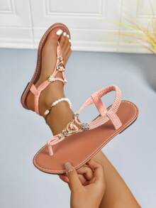 新款时尚女士单带拖鞋，罗马风休闲百搭拖鞋，黑色、米色、棕色可选；纯色编织舒适沙滩凉鞋；博主推荐厚底凉鞋；夏季沙滩鞋；优雅搭扣低跟圆头拖鞋；防臭防滑棉布串珠装饰简约户外拖鞋；百搭平底拖鞋