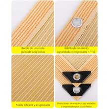 CYPNMalla Sombra 4x3m para ExterioresTranspirable y Engrosado Lonas para Exteriores con Protección UV para Patio Jardín terraza cocheras Piscina y Actividades al Aire LibreFashion - Beis - Ver 3