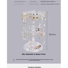 旋转耳环收纳架 女士耳环展示架 串珠手链耳环挂项链首饰盒，用于送给爱人、送给妻子。 - 彩色 - 查看 8