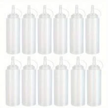 1/2/4/8pcs Transparent Plastic Squeeze Bottles With Precise Control Nozzle - Essential Kitchen Tool, Suitable For Sauces, Oils, Condiments, Etc. - Multicolor - View 3