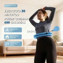 con Peso para Pérdida de Peso en Adultos, Aro Fitness Infinito de 26 Eslabones (56 Pulgadas), Ideal para Mujeres Adultas - azul - Ver 2