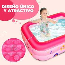 Piscina Inflable Para El Hogar Rosa 150*110*50 Cm - Multicolor - Ver 5