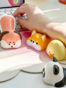 1个熊猫造型人体工学腕托，适用于鼠标、电脑和办公桌，可爱动物造型腕垫，升级版人体工学记忆海绵腕托，适用于鼠标、电脑、办公桌、办公用品，慢回弹PU腕垫 - 彩色 - 查看 8