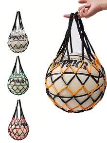 Basketball Mesh Net Bag Portable Net Bag Soccer Football Mesh Storage Bag Woven Mesh Ball Bag Single Ball Carrier Durable Suitable For Men Women Volleyball Soccer Basketball Sports Equipment Storage Basketball Gear Basketball Stuff Football Accessories - Multicolor - View 8