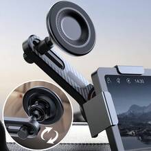 1 pieza Soporte de teléfono para coche con rotación libre mejorado, soporte magnético para tablero de coche, se puede usar en el coche y en la computadora portátil, soporte de teléfono para coche con ángulo ajustable - Negro - Ver 4