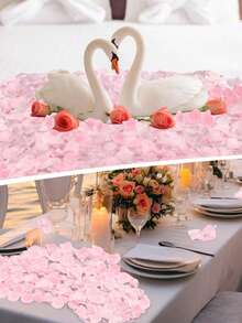 人造丝玫瑰花瓣装饰，适用于婚礼走道抛洒、婚礼餐桌中心装饰、情人节浪漫装饰、求婚/新娘送礼会装饰、情人节/周年纪念/生日浪漫庆典以及卧室花卉点缀。人造玫瑰花瓣装饰。