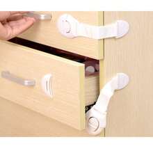 4/8pcs Multi-Functional Safety Locks, Fabric Strap Locks, Multi-Purpose Safety Locks For Cabinets, Fridges, Drawers, Anti-Opening Protection Locks - White - View 4