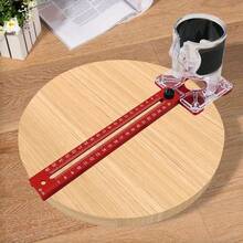 多功能三合一铝制铣槽工作台夹具套装 - 可调节槽型安装座，具备精密测量、圆弧切割、开槽和定位功能。可调节半径，支持公制和英制单位。操作简便，适用于家具木材切割。 - 紅色 - 查看 6