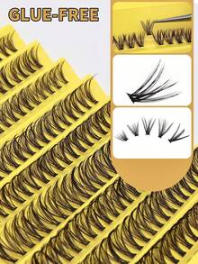 200片装 30D/40D/80D D型卷翘浓密假睫毛套装，DIY假睫毛套装，超浓密黑色假睫毛套装，日常妆容黑色假睫毛套装，D型卷翘浓密假睫毛套装，黑色单片假睫毛套装（200片），8-16mm混合单片假睫毛套装，居家DIY，Rizos D型卷翘浓密假睫毛，迷你旅行DIY睫毛套装，单片假睫毛，假睫毛 - D - 查看 6