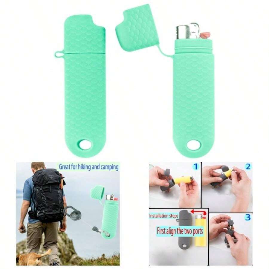 Waterproof Case Cover Holder Regular Lighters Sleeve Type J6 Outdoor Survival Multipurpose Seal Pouchfor Hiking And Camping Pink, 2 - 5 + Cyan - View 1