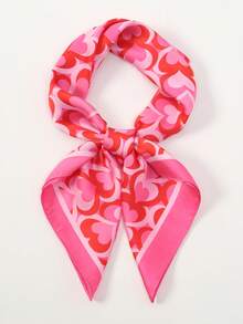 1条简约印花70厘米方形围巾，新款春季女士头巾，多功能腰带，包包装饰，头巾，时尚领巾 - 彩色 - 查看 5