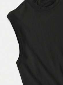 Plus Size 2 Pieces Set: Men's Japanese Koi Pattern Sleeveless Tank Top, Casual Loose Street Style T-Shirt - Black - View 6