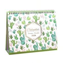 Calendario de escritorio de espiral de doble cara 2026, suministros de oficina y estudio, planificador anual, lista de tareas, planificador mensual/diario, regalo - Multicolor - Ver 13