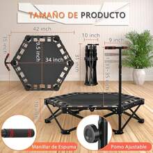 Trampolin Fitness Adultos Trampolín De Fitness Portátilde 42 Pulgadas con Mango De Es Ajustable Capacidad De 200 Kg Uso En Inter y Exter - ferroso - Ver 3