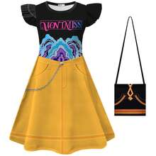 3D Digital Print K-POP Inspired Cap Sleeve Dress For Kids - 26198 for the Dress + 82650 for the Bag - View 3