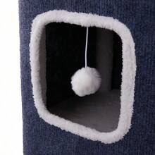 Cat Barrel Kitten Tree Tower Sisal Scratch Post Cosy Climbing Platform Grey Cat Cave & Beds - Multifunctional Cat House With Ball, Cat Condo