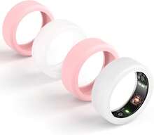 Snyeest 四件装保护套，兼容 Oura Ring 4/Gen 4 Ceramic/Ring Gen 3/ULTRAHUMAN Ring AIR，硅胶指套，男女通用（透明*2+粉色*2，M码，适用于11/12/13/14/15款），兼容、安卓手机，生日礼物，送给家人、朋友的礼物，生日推拉式手机支架，手机配件 - ColorF - 查看 1