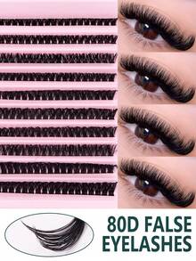 200pcs 30D/40D/80D D-Curl Volumizing False Eyelashes Set, DIY False Eyelashes Set, Super Thick Black False Eyelashes Set, Daily Makeup Black False Eyelashes Set, D-Curl Volumizing False Eyelashes Set, Black Individual False Eyelashes Set (200pcs), 8-16mm Mixed Individual False Eyelashes Set, DIY At Home, Rizos D-Curl Volumizing False Eyelashes, Mini Travel & DIY Eyelash Set, Individual False Eyelashes, False Eyelashes - D - View 1