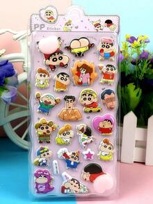 3D蜡笔小新卡通贴纸。这是一款防水浮雕装饰贴纸。您可以将其贴在手机壳、笔记本电脑、行李箱、马克杯、滑板、笔记本、吉他等物品上进行装饰。它非常适合日常使用，也可以作为儿童生日或开学礼物。