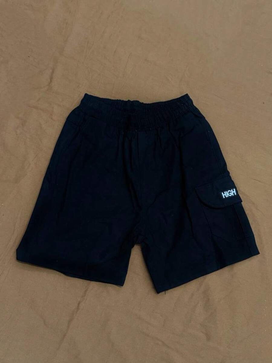 Cargo Shorts With Elastic Waistband, Direct From The Factory. - Black - View 1