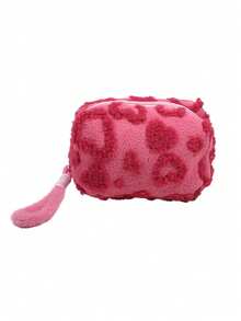 1pc Fluffy Heart-Shaped Cosmetic Bag - Zippered Closure, Fashionable Makeup Organizer, Fits Cosmetics, Makeup Brushes,Portable Makeup Organizer Pouches, Makeup Travel Bag - Multicolor - View 14