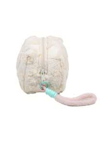 1pc Fluffy Heart-Shaped Cosmetic Bag - Zippered Closure, Fashionable Makeup Organizer, Fits Cosmetics, Makeup Brushes,Portable Makeup Organizer Pouches, Makeup Travel Bag - Multicolor - View 10