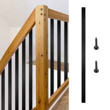 Deck Balusters 76Pcs Of 29.5"X1" & 101Pcs Of 26"X0.75" And 32"X0.8" Metal Deck Spindles With Screws Aluminum Alloy Deck Railing For Wood And Composite Deck Square Baluster For Outdoor Stair Deck Porch - Black - View 1