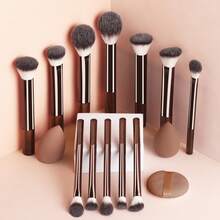 15pcs Makeup Brush Set, Including Powder Brush, Blush Brush, Highlighter Brush, Eyeshadow Brush, Lash Brush, Eyeliner Brush, Angled Makeup Sponge, Round Makeup Sponge, Round Powder Puff, Triangle Powder Puff, Triangle Makeup Sponge For Powder, Liquid Foundation Mixing, Beauty Makeup Tools,Brush Set,Makeup Brush Kit,Make Up Brush Set,Make Up Set Complete,Makeup Brush Set,Complete Makeup Kit,Brush Kit,Brushes Makeup Set,Makeup Gift Set