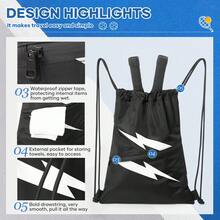 Drawstring Backpack Sports Gym Bag Backpack For Men And Women, Waterproof Men Black Backpack, Large Size Hold Football And Shoe Compartment For Swimming Fitness Outdoor - Multicolor - View 5