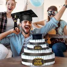 DGraduation Gifts 4 Tier Graduation Money Holder Class Of 2025 Cake Fil With Cash High School College Congrats Grad Tiered Tray Cash Cake Party Plies - 如圖 - 查看 6